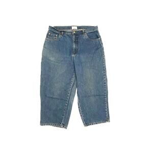 Bill Blass Easy fit Crop Women's size 16W Dark Wash Blue Denim Jeans